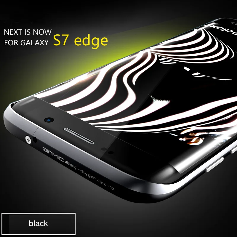 Для Sumsung Galaxy S7 Edge бампер алюминиевая посылка edge дизайн противоударный тонкий светильник чехол для S7 edge - Цвет: Black