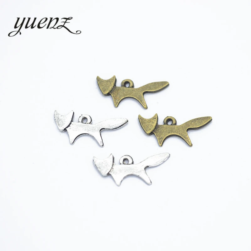 YuenZ 20 шт Samll Fox Charms тибетская Серебряная бронзовая подвеска античное очарование