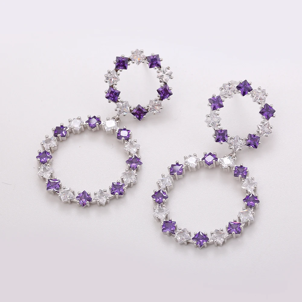 Серебряные серьги 925 пробы круглые модные женские серьги-капли аксессуары