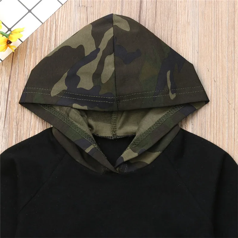 Winter &amp Spring Autumn Baby Boys Girl Clothes Set Fashion Boy Long Sleeve Hooded Tops Sweatshirt+Pants 2Pcs Camo | Детская одежда и