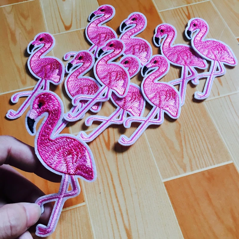 10 шт. вышитая аппликация Фламинго|iron-on patches|sewing patchpatches embroidered |