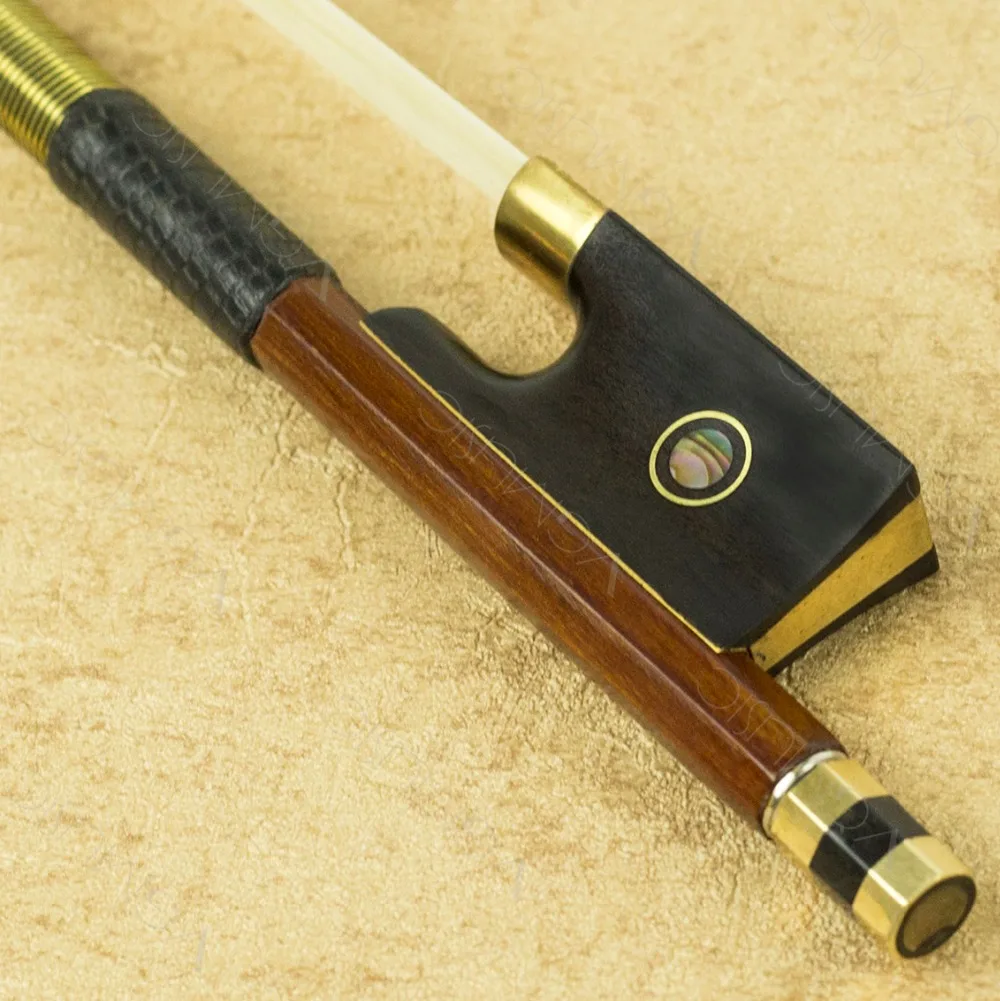 test 4/4 Size VIOLIN BOW Pernambuco Stick Ebony Frog Nickel Silver Mounted Natural Mongolia Horsehair Violin Parts Accessories | Спорт и