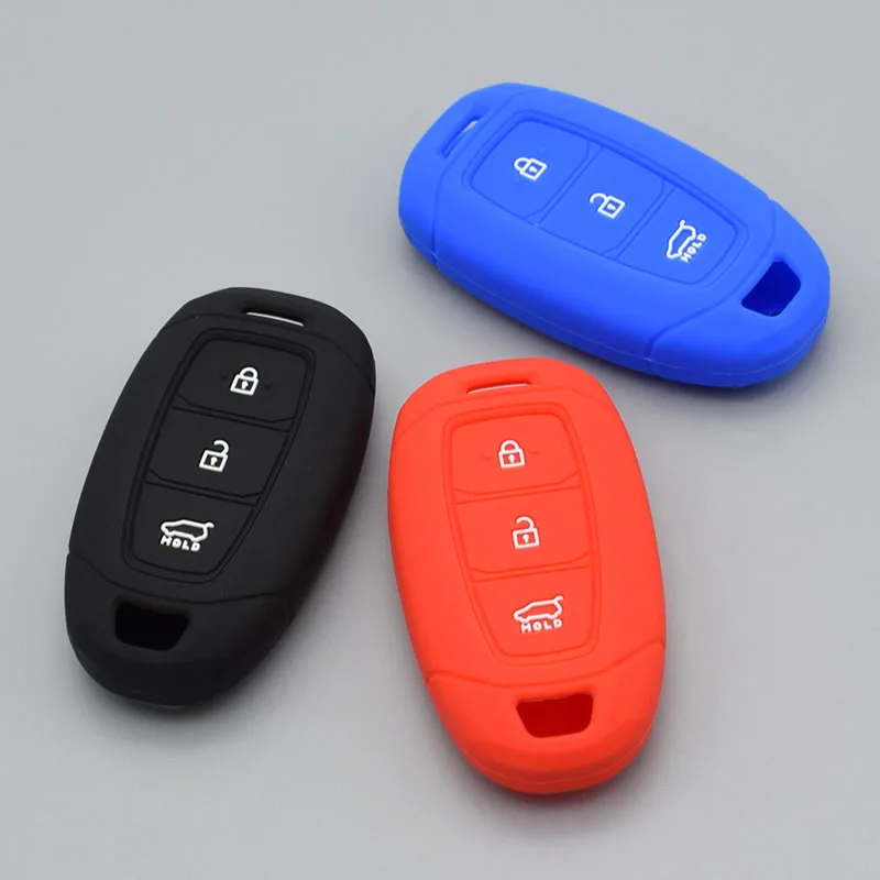 

Silicone car key case cover set for hyundai 2017 i30 ix35 solaris Azera ELANTRA GRANDEUR IG remote rubber Protect shell