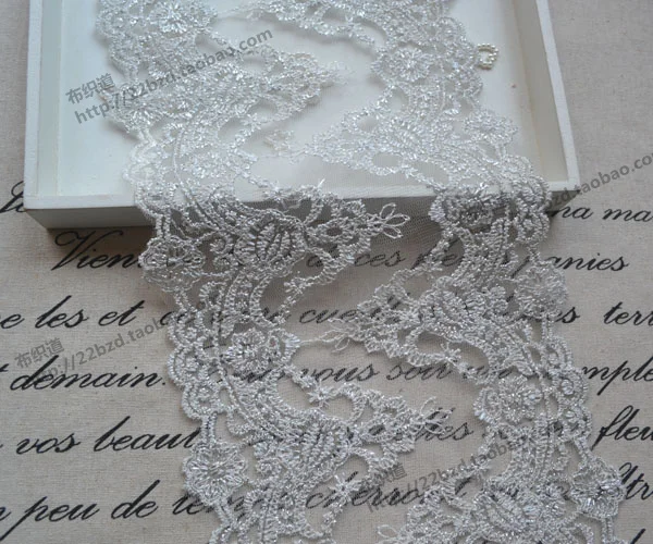 3 ярда/в партии высокое качество цвета: золотистый серебристый кружевной