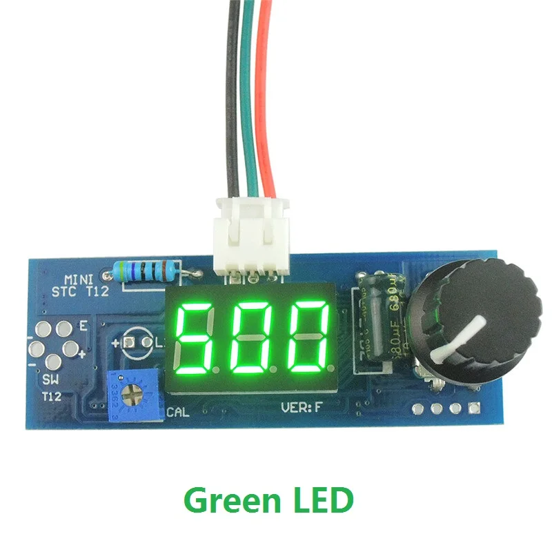 Green LED Электрический блок Цифровой паяльник станция контроллер температуры доска для HAKKO T12 Ручка DIY наборы w/светодиодный переключатель вибрации - Цвет: Green LED