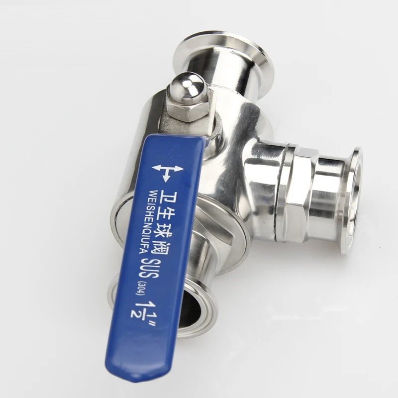 304/316 Stainless Steel 3 Way Sanitary Ball Valve 1&quot T Port Ferrule Type Homebrew Hygiene Grade | Обустройство дома