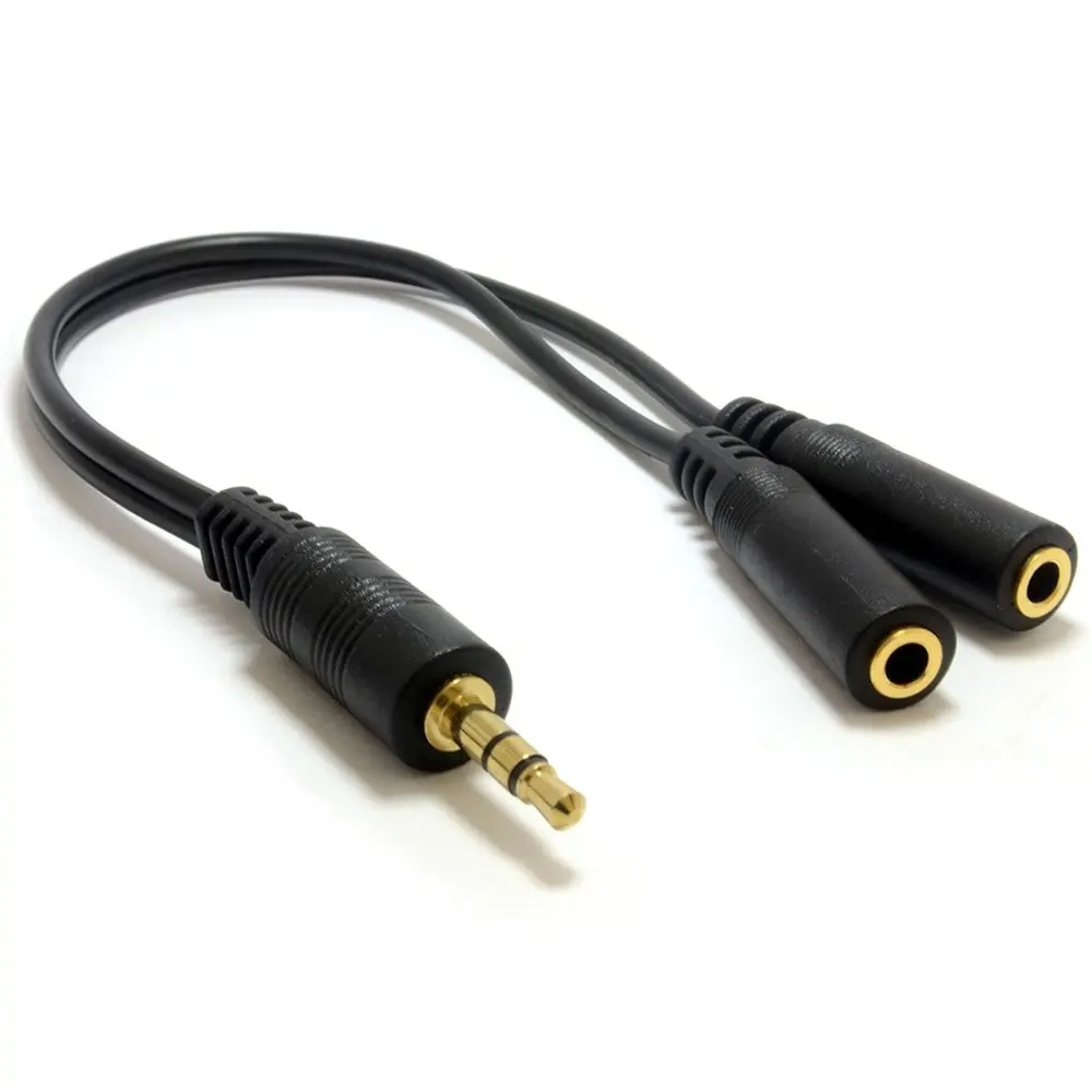 Cable Adaptador para Divisor, Conector de 3,5mm, color Oro, 20 cm