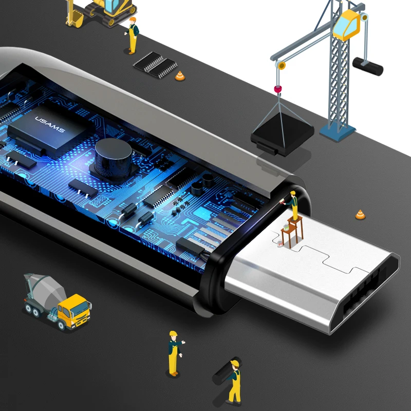 СВЕТОДИОДНЫЙ Свет Micro USB кабель авто отключен USAMS Нейлон Плетеный для samsung