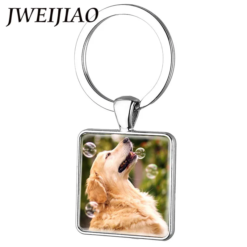 JWEIJIAO золотой ретривер фото брелок милый Pomeranian пудель мешок для собаки кольцо