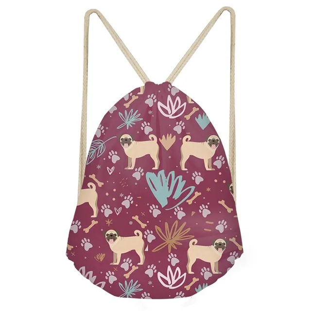 HX1056Z3 Coloranimal сумка на шнурке маленькая сумка Mochila мужская женская обувь для йоги сумка для хранения Гуфи Мопс щенков стринги с принтом сумки - Цвет: HX1056Z3