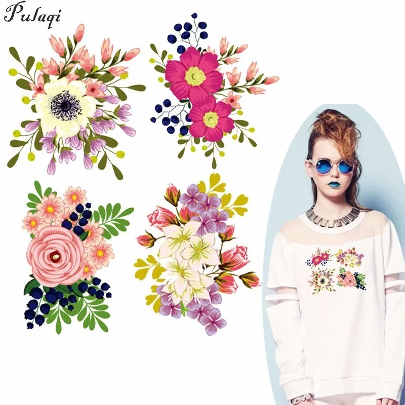 Pulaqi цветок DIY аксессуары декора переводная картинка платья-футболки нашивки на