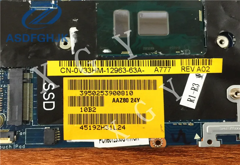 Материнская плата для ноутбука AAZ80 LA C881P Dell XPS 13 9350 I7 6500U материнская 0 V33HM 100%