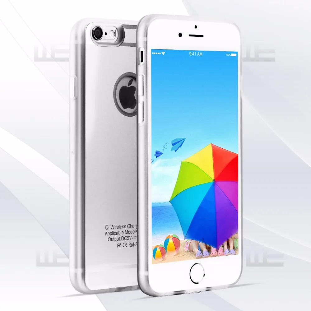 Для iPhone 6 s ци беспроводное зарядное устройство телефон чехол [ 1 AMP зарядки ] ультра