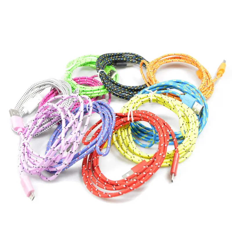 Effelon 1M/2M/3M Braided Wire Micro USB Cable 3ft Sync Nylon Woven Charger Cords For Samsung Galaxy S3 S4 S6 Blackberry SONY | Мобильные