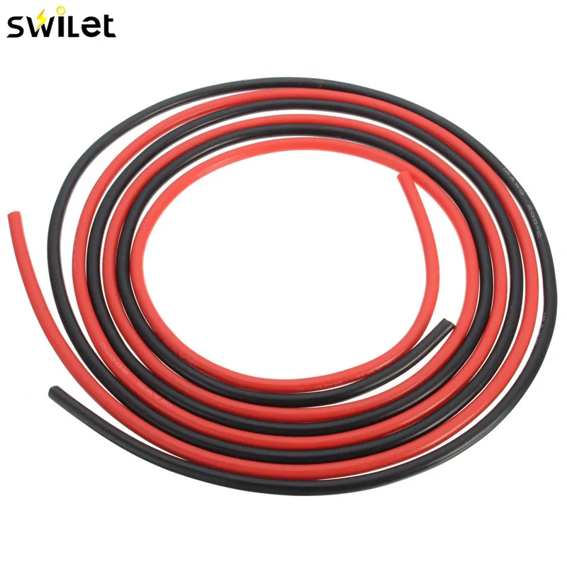 3 Meters Black/Red Two Wires 12 AWG 10 Feet Gauge Silicone Wire Flexible Stranded Copper Electrical Cables For RC