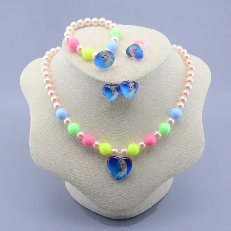 Красочные Эльза с цветочным рисунком Kitty catnecklace браслет ухо клип серьги кольцо