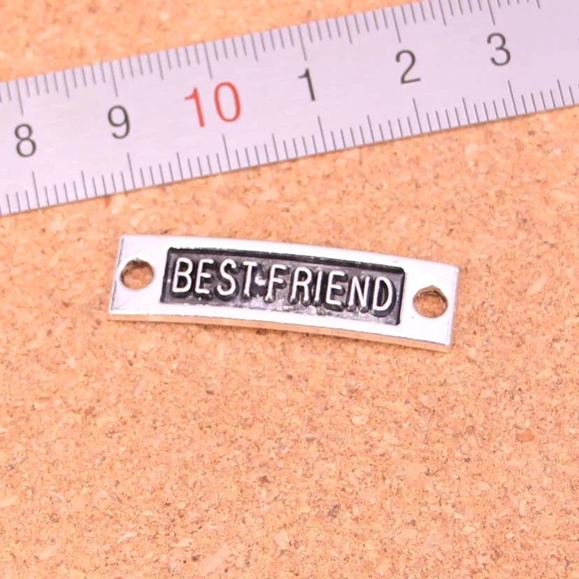 40 шт. античные посеребренные Подвески с разъемом best friend Diy ювелирные изделия