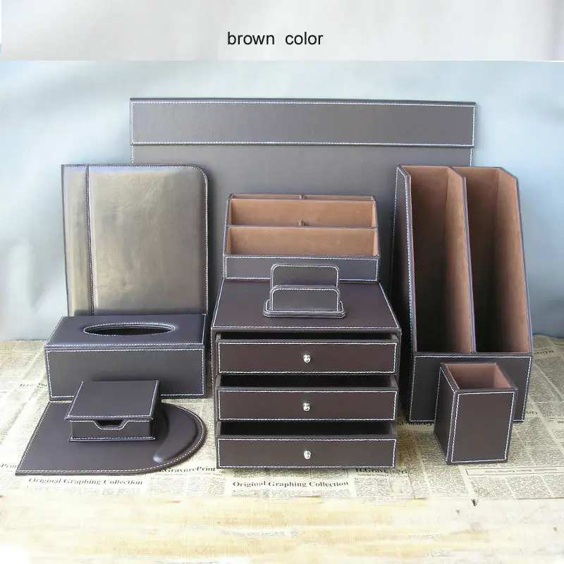 10 шт./компл. кожаный деловой офисный стол органайзер доска для письма шкаф файлов