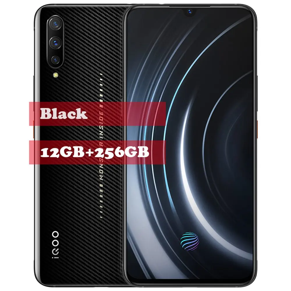 12G 256G Black vivo iQOO мобильный телефон 6 ГБ 128 ГБ 6,4" Восьмиядерный Snapdragon 855 с 3 камерами 12 Мп+ 13 МП+ 2 Мп Android 9 4000 мАч NFC Смартфон - Цвет: 12G 256G Black