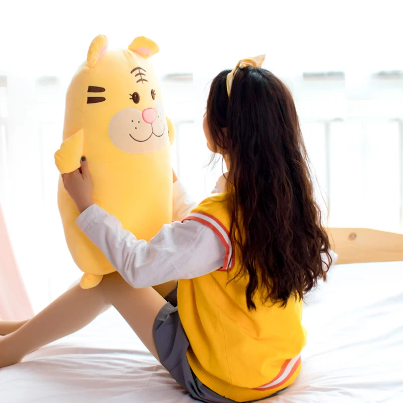 

New Soft Stuffed Animals Tiger Plush Toys Pillow Cartoon Animal Big Pattern Kawaii Doll Cotton Girl Toys For Children