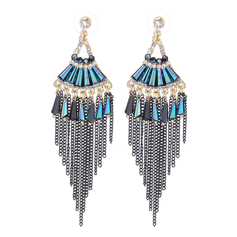 Длинные висячие серьги богемная Кисточка Серьги 2019 новые высококачественные