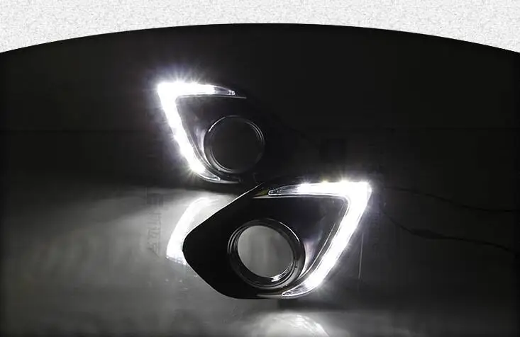 

Osmrk LED DRL daytime running light for Mitsubishi ASX 2013-5, with projector lens, yellow turn signal, black or plating version
