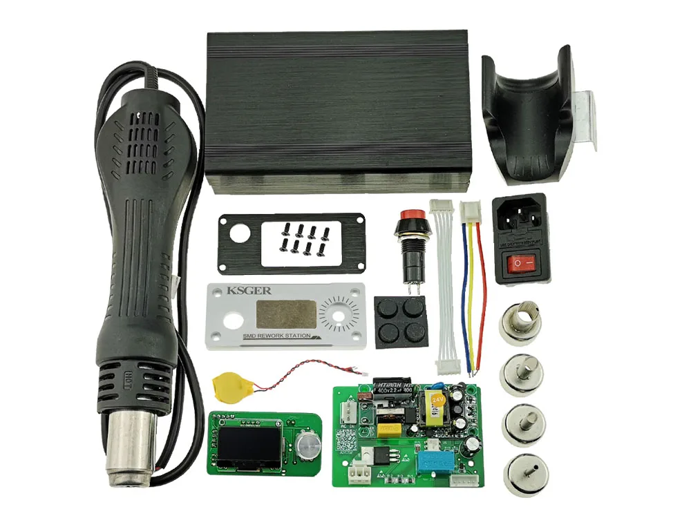 KSGER фена SMD паяльная станция OLED контроллер DIY наборы электроинструментов сушилка держатель для распайки Сварочные насадки 700 Вт