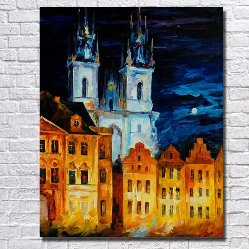 

Large size 100% Handpainted Oil Painting On Canvas knife europe build Wall Art picture for Room home Decoration