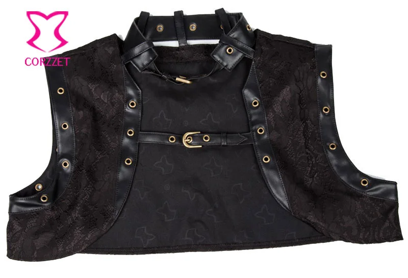 Сексуальный женский корсет из черной искусственной кожи в стиле стимпанк с