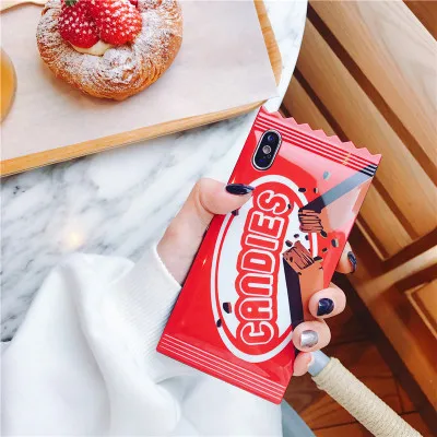 Красный From Jenny забавное печенье конфеты чехол для iPhone X 7 7 plus/6/6 S Plus, 8, 8 plus, Модный мягкий чехол для задней крышки из симпатичный чехол - Цвет: Красный