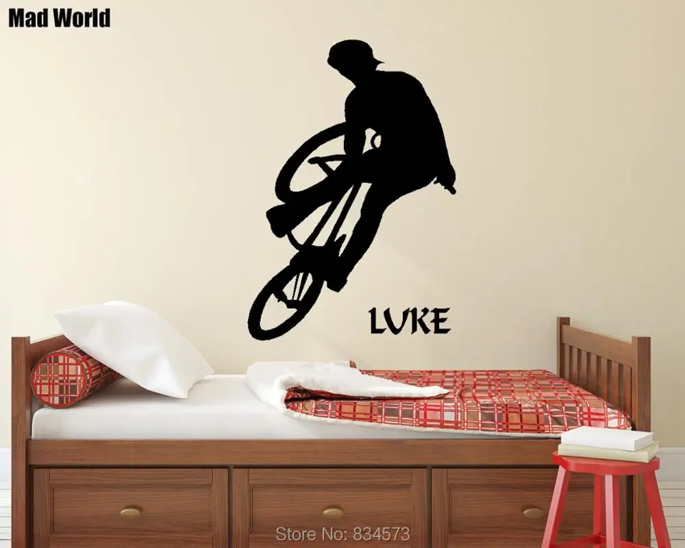 Безумный мир Персонализированные Имя BMX велосипед стены Книги по искусству