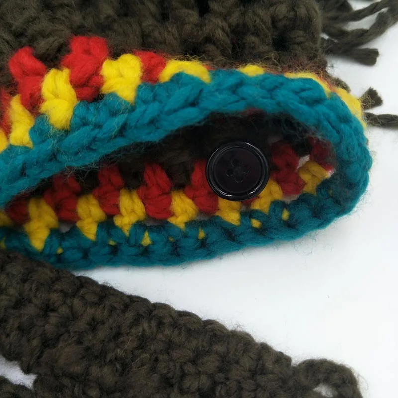 Вязаные шапки с бородой ручной работы зимние теплые для мужчин и женщин подарки