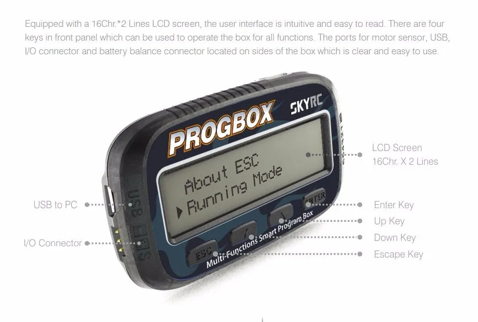 SKYRC SK-300046 PROGBOX Six-in-one Multi-Functions Smart Program Box for RC Hobby | Электроника