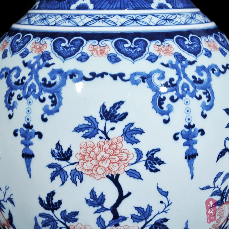 Керамическая антикварная ваза Jingdezhen украшения ручной росписи фарфоровая