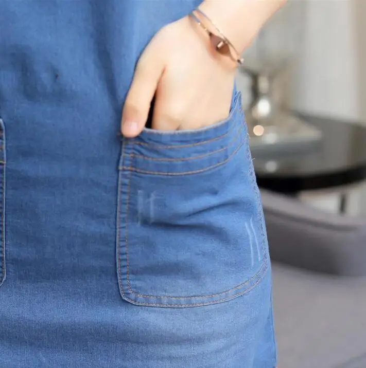 Женское джинсовое платье Пляжное облегающее платье-туника размера плюс модель