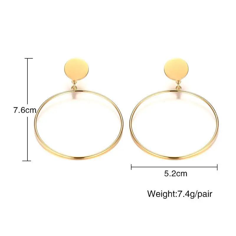 Kristi Tina European Exaggerated Temperament Metal Large Circle Earrings Japan And South Korea Trend Personality E | Украшения и