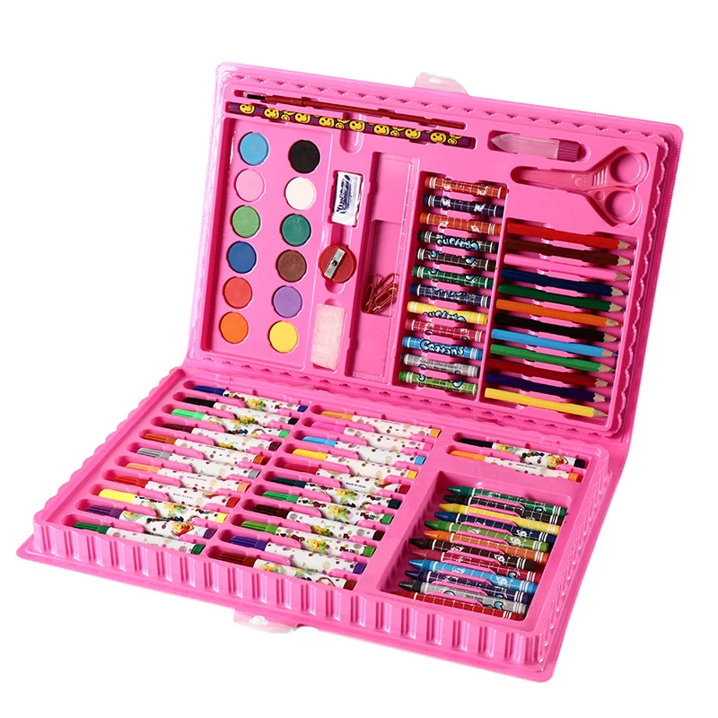 86 Pcs Pink Set 86 шт./компл. детей масляная пастель граффити Цветной ручка для рисования набор школьные товары для рукоделия дети обратно в школу День рождения, день рождения ребенка, подарочная - Цвет: 86 Pcs Pink Set