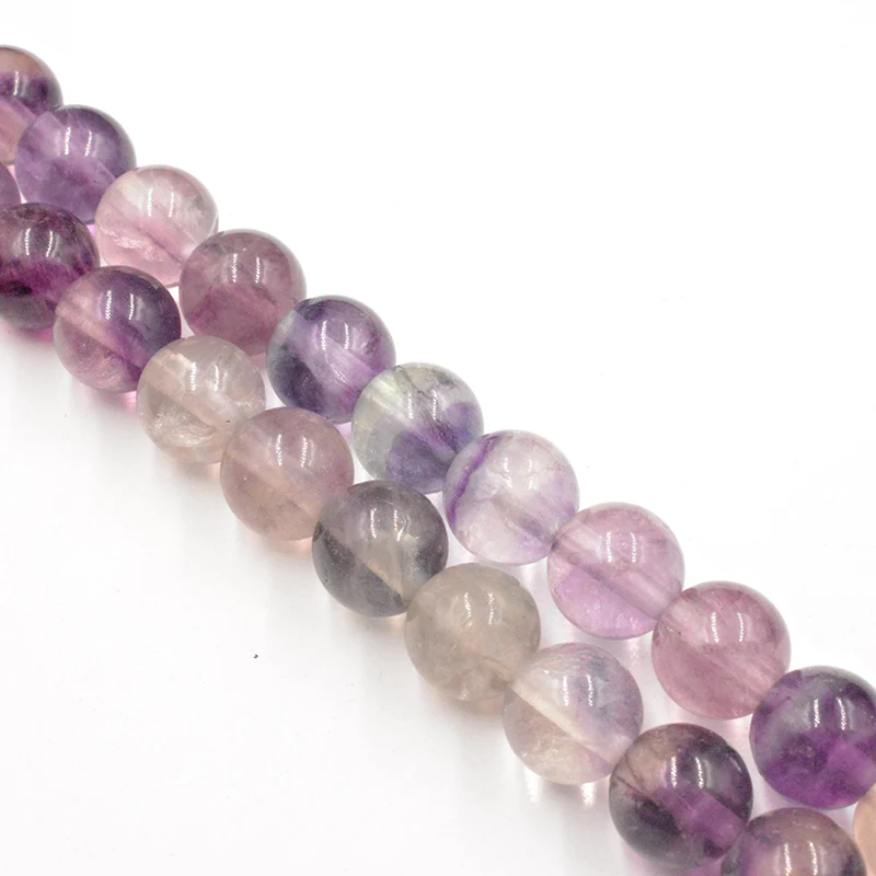

4-12mm Natural Stone Purplel Fluorite Round Beads Wholesale Loose Beads for Fashion Jewelry Making Accessories DIY Free Shipping