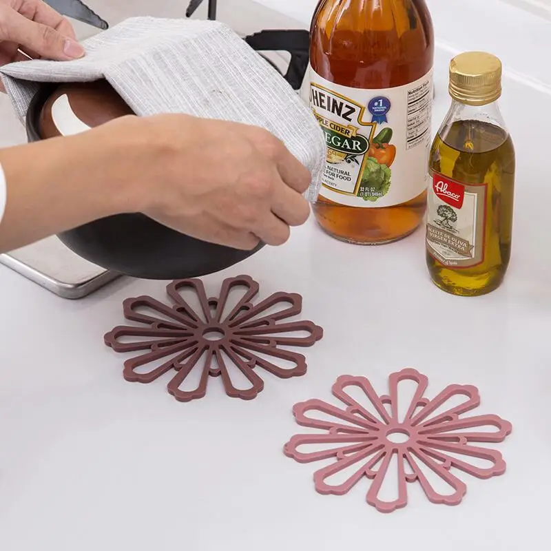 Подставки в форме цветка нескользящий термостойкий силиконовый коврик