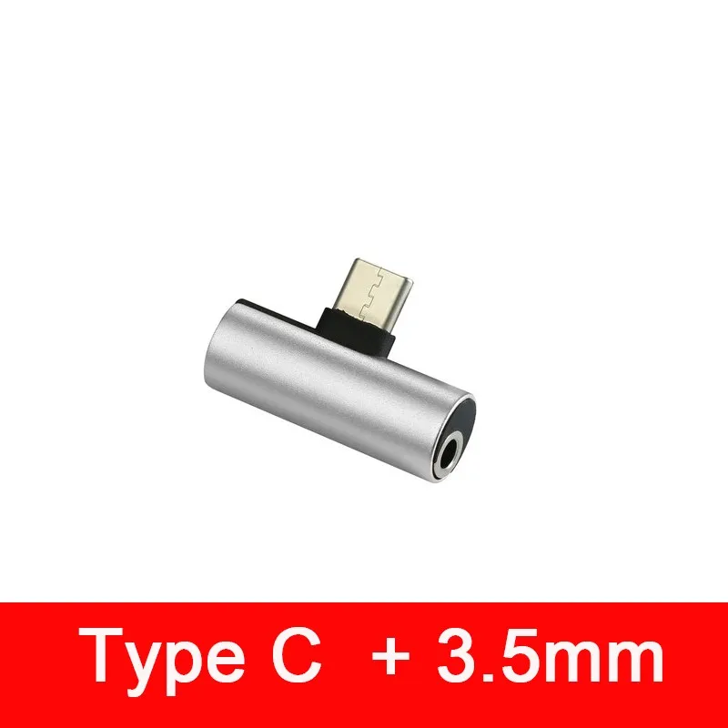 Type C And 3.5 MM 2 в 1 Тип usb C до Тип-C адаптер для samsung S8 S9 плюс Коврики 20 Pro LeEco 3 3 т Зарядное устройство аудио AUX Наушники 3,5 мм адаптер - Цвет: Type C And 3.5 MM