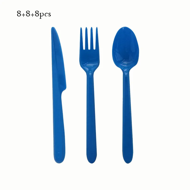 blue sets Синие морские вечерние одноразовые столовые приборы с изображением акулы, наборы для украшения дня рождения для свадьбы или «нулевого дня рождения» вечерние принадлежности MM011 - Цвет: blue sets