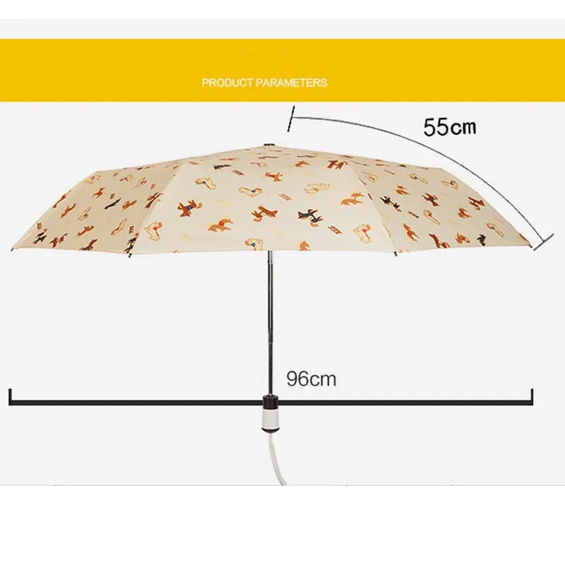 Three Folding automatic Umbrellas For Ladies Parasol Wind Resistant Heart Automatic Umbrella Rain Women Print Anti UV | Дом и сад