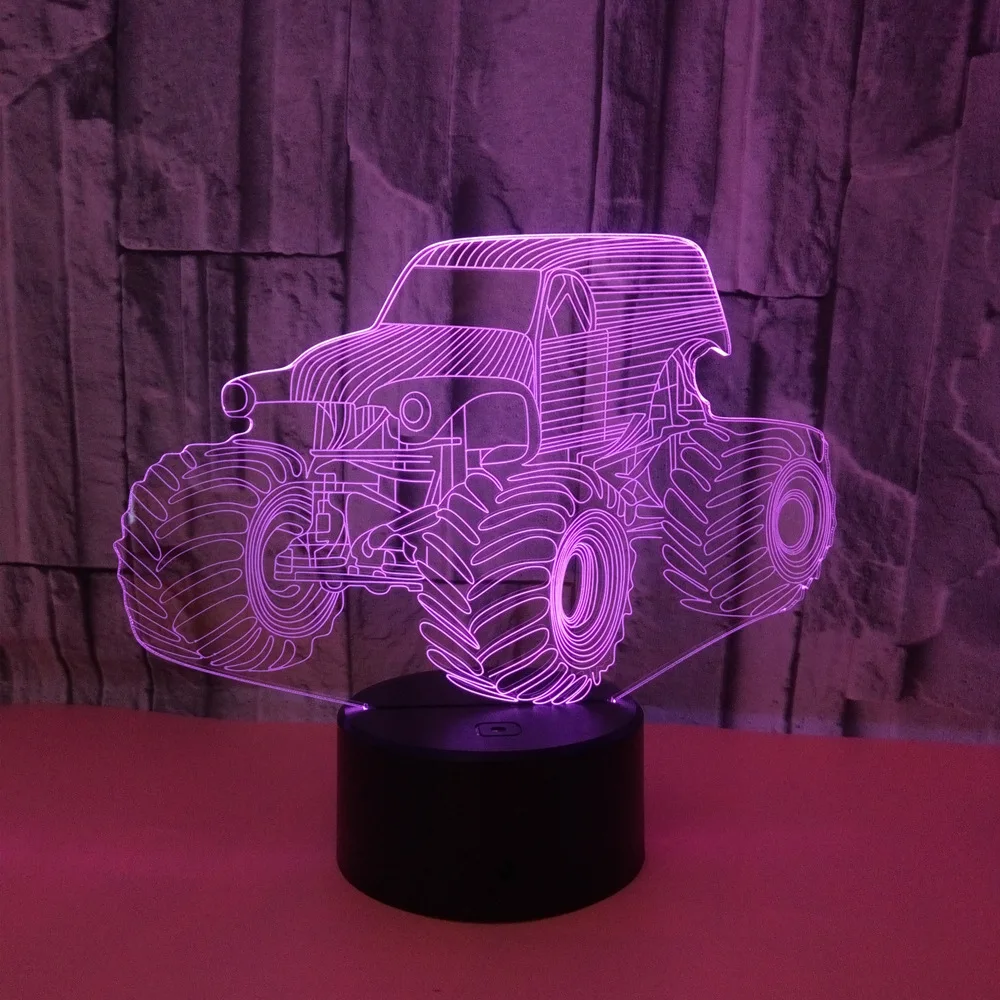 Креативная 3d лампа видения Тракторная 3d 7 красочная сенсорная Удаленная настольная лампа для гостиной Lamparas De Mesa настольная лампа