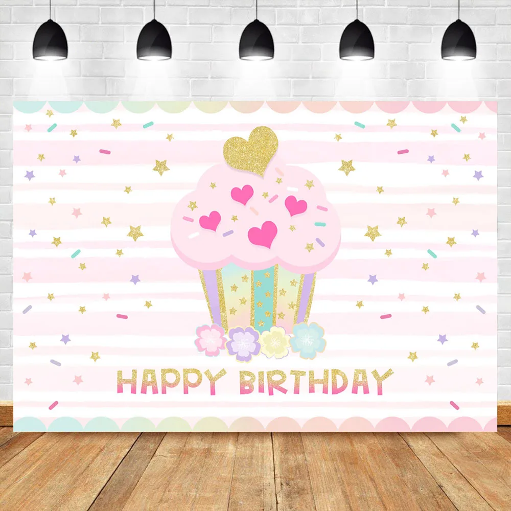 NeoBack Торт Мороженое детский душ фон Золотой Маленькая звезда баннеры