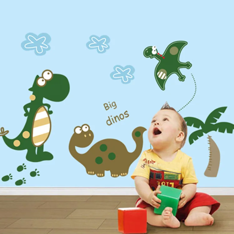 

Cute Dinosaur Wall Sticker for Kids Room Home Decor Nursery Wall Decal Children Poster Baby House Mural DIY AY7008