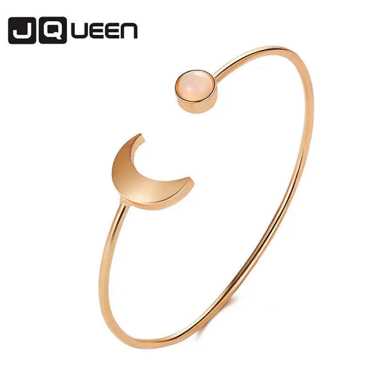 2018 простой Женский Открытый браслет золотого и серебряного цвета с Луной розовый