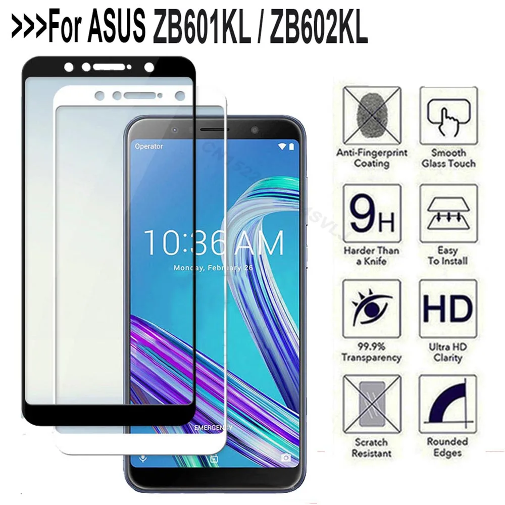 Закаленное стекло для ASUS Zenfone MAX PRO (M1) полное покрытие экрана Защитная пленка ZB601KL