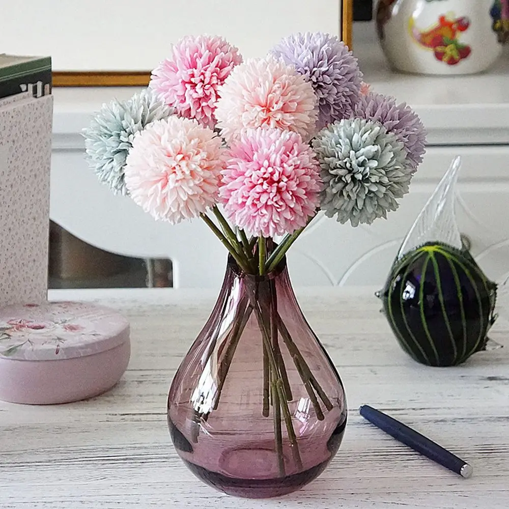 

6.5CM Silk Dandelion Lovely Decor Flowers for Christmas Home Wedding Artificial Flowers Cheap Ornamental Flowerpot Floristics