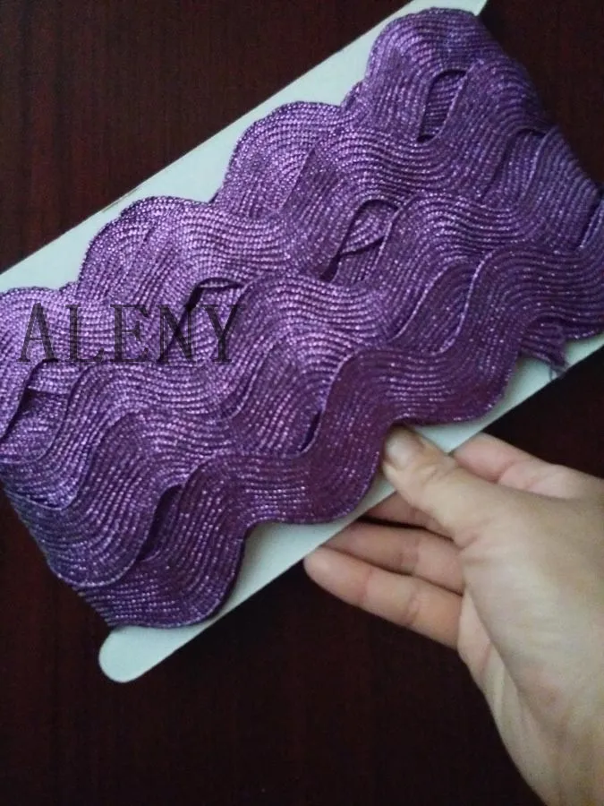 1 ярдов/партия металлические блестящие ленты Ric Rac Zig Zag 25 мм широкие кружевные нити