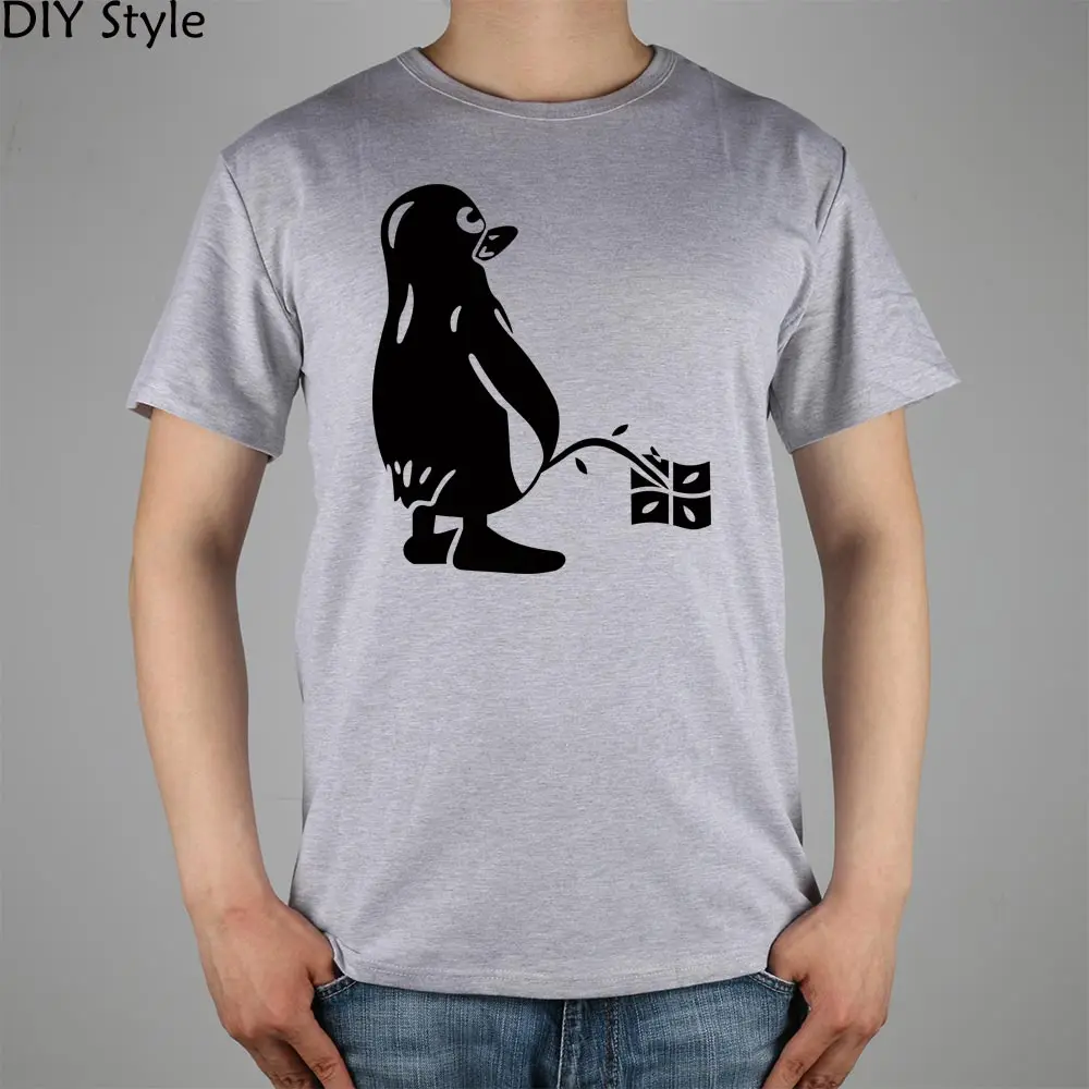 Пингвин LINUX UBUNTU OZF Футболка Топ лайкра хлопок мужская футболка новый дизайн